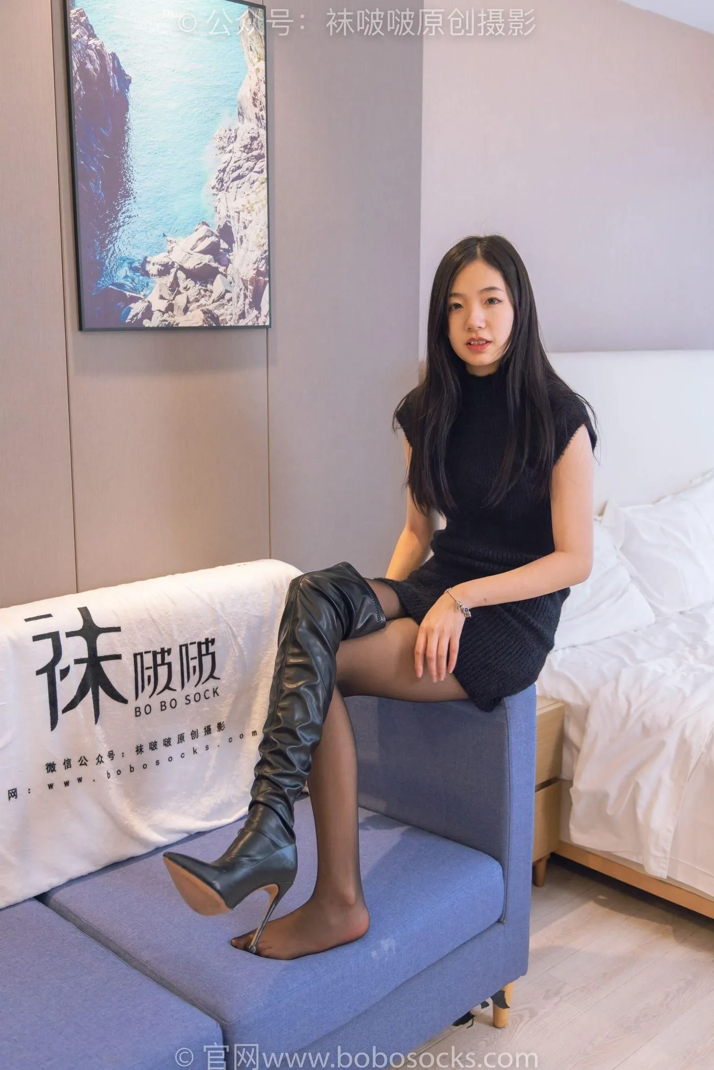 [BoBoSocks袜啵啵]NO.194 小甜豆-高跟长靴、凉鞋、黑丝、裸足 [140P]插图1